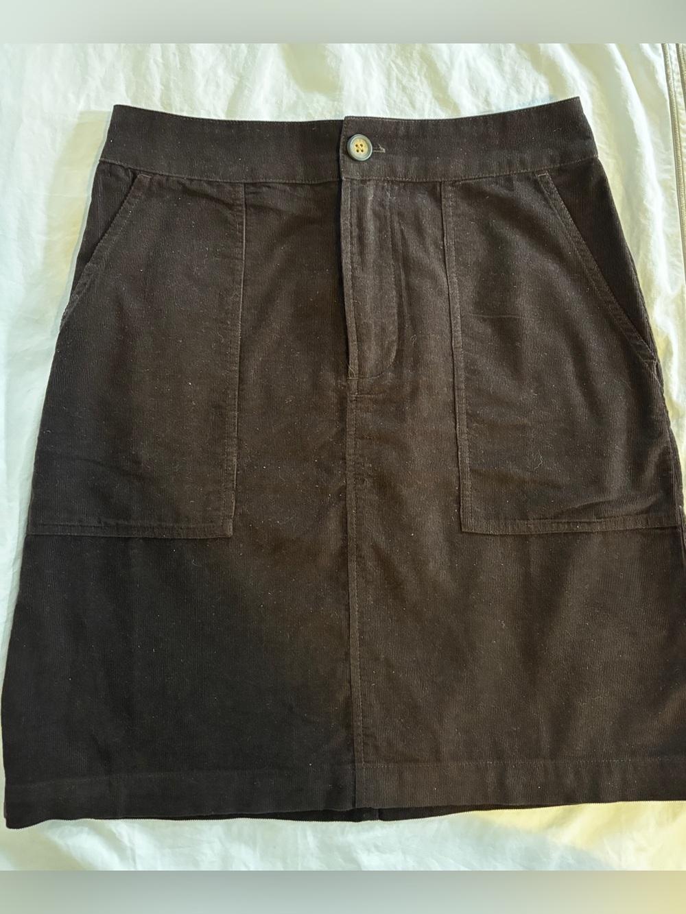 Garnet Hill Brown Corduroy Waistband Skirt